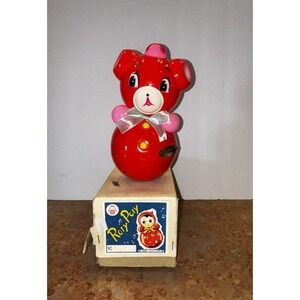 RARE Vintage Terakado Japan Roly Poly Toy Non Inflammable Labeled W/ Box